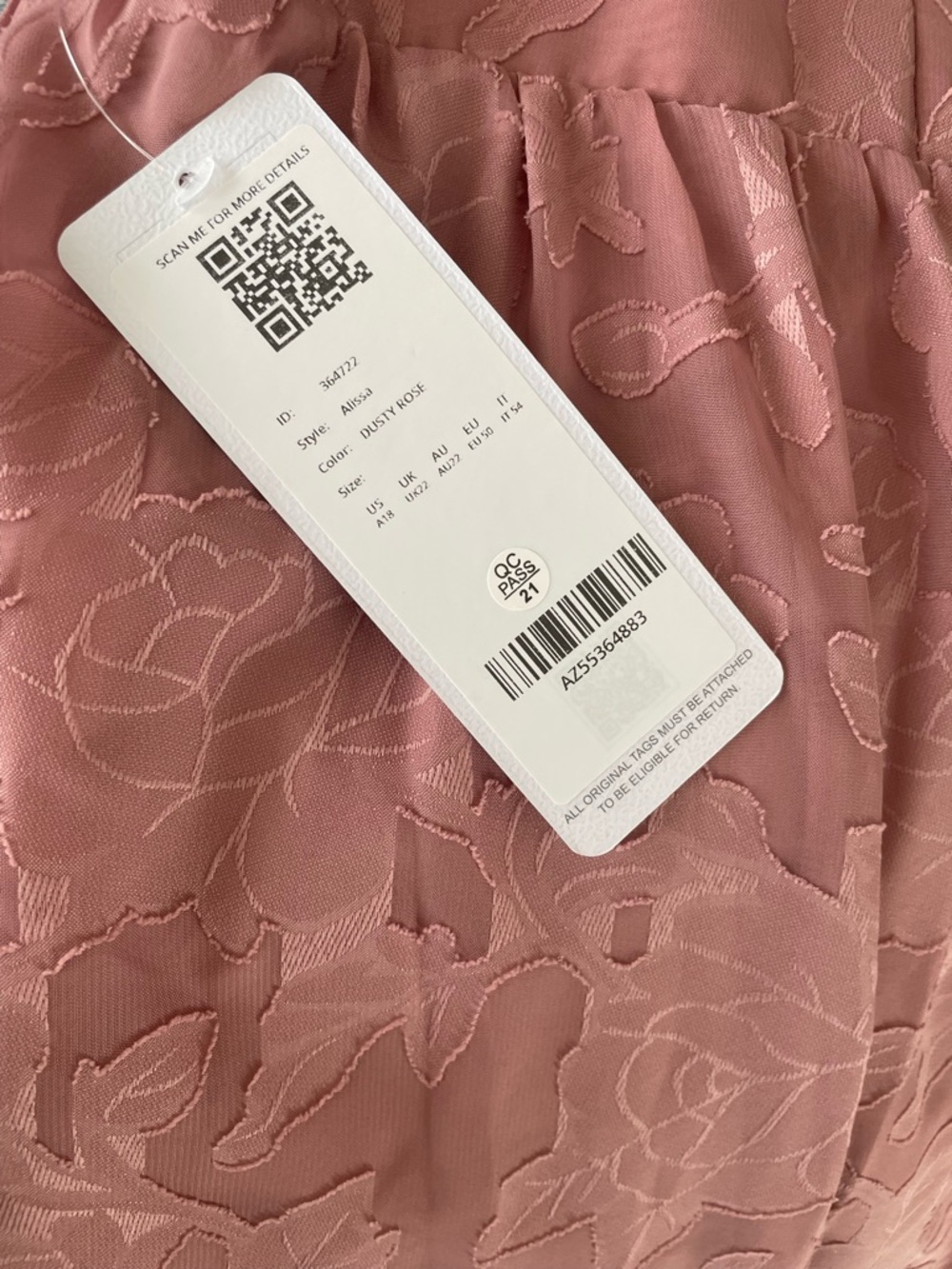 Azazie Dusty Rose Floral Midi Dress - Picture 4 of 7